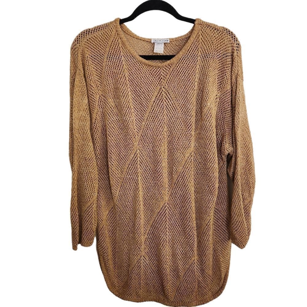 Zero II Sixty Vintage Rounded Bottom Long Sleeve Side Slits Sweater Size OS